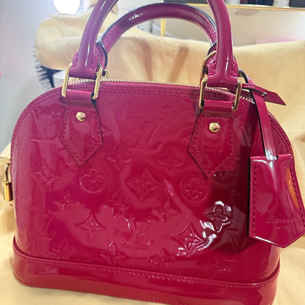Louis Vuitton Fuchsia Patent Vernis Alma Satchel